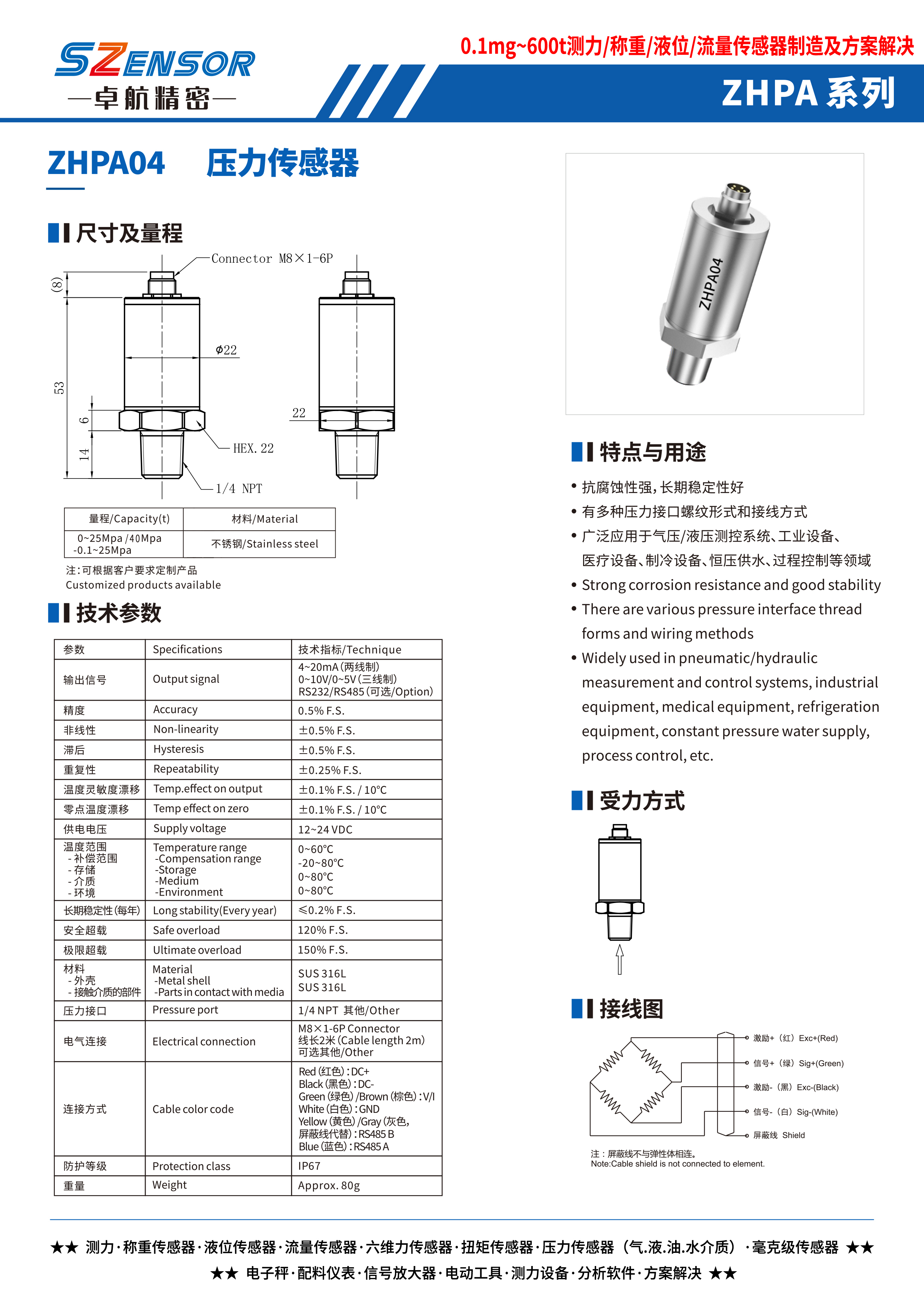 腔體壓力傳感器 ZHPA04